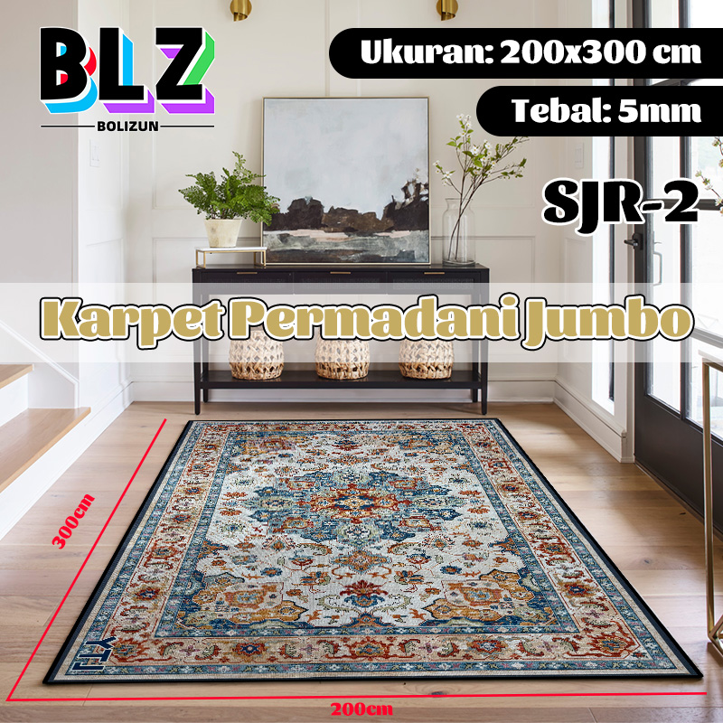 BOLIZUN Karpet Permadani Ruang Tamu Uk 200x300cm Modern / motif aesthetic kekinian/Karpet Lantai Motif Eropa Style