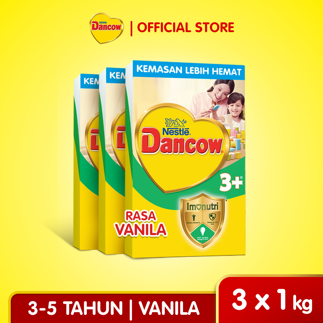 [Paket isi 3] Nestlé Dancow 3+ Rasa Vanila 3-5 Tahun Bundle 1kg