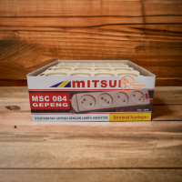 Paket 12 Pcs MITSUI Stop Kontak Gepeng Lubang 2 3 4 Terminal Kuningan