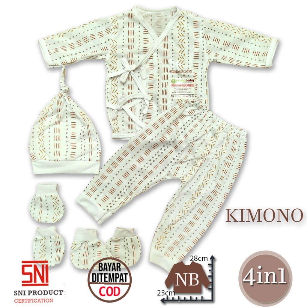 Ummababyshop Kimono 5in1 Baju Bayi Perempuan Laki Perlengkapan Baru Lahir Stelan 0 6 Bulan Celana Bedong Topi Sarung Tangan Kaki Setelan Gift Set Newborn Kado Murah Batik Akikah Aqiqah Graris Promo Diskon 11.11