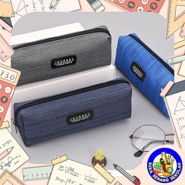 Pencil Case Canvas / Kotak Pensil Kanvas Motif Journey SK0064