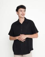 Erigo Short Shirt Jazlyn Black - Kemeja Lengan Pendek Rayon Unisex