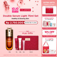 [Clarins 10.10 Set] Double Serum Light 75ml Gratis 4 Hadiah - anti aging face serum / serum anti penuaan dan kerutan  wajah glowing  kenyal untuk kulit berminyak