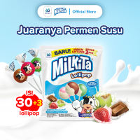 Milkita Permen Lolipop Susu Max Refill - Milk Candy 1 Bag (Isi 30+3 Pcs) - Coklat Strawberry Melon