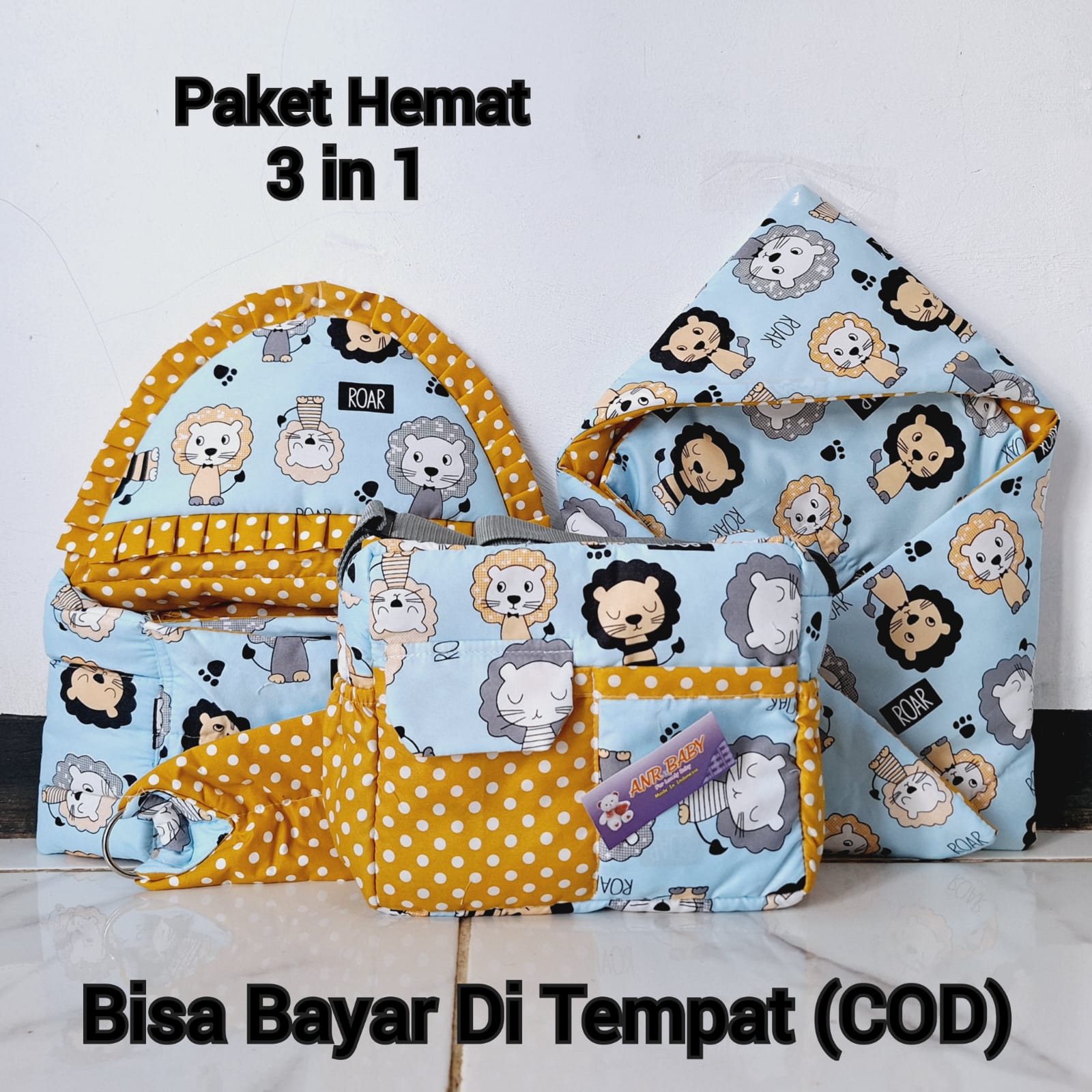 Paket Hemat 3 In 1 Gendongan Samping Selimut Bayi Dan Tas Bayi Motif Terlaris