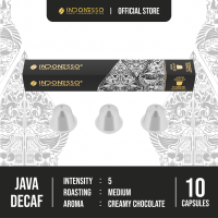 INDONESSO Java Decaf Decaffeinated Coffee CapsulesCompatible with Nespresso Machines / Kapsul Kopi Rendah Kafein