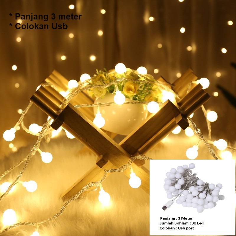 Lampu tumblr anggur warna rainbow 10 meter