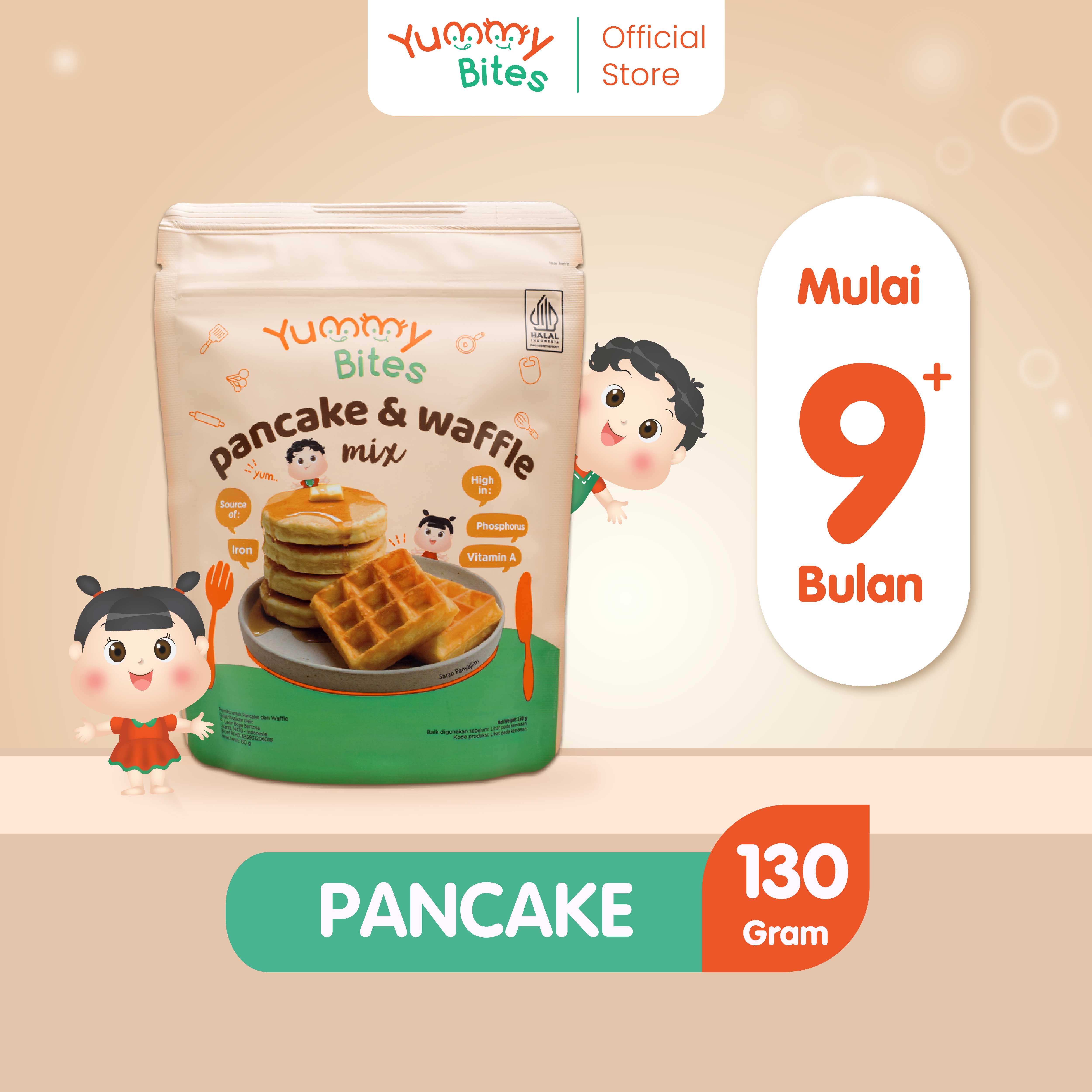 [BEST SELLER] Yummy Bites Pancake & Waffle Mix 130 GR - Tepung Pancake MPASI Baby Anak