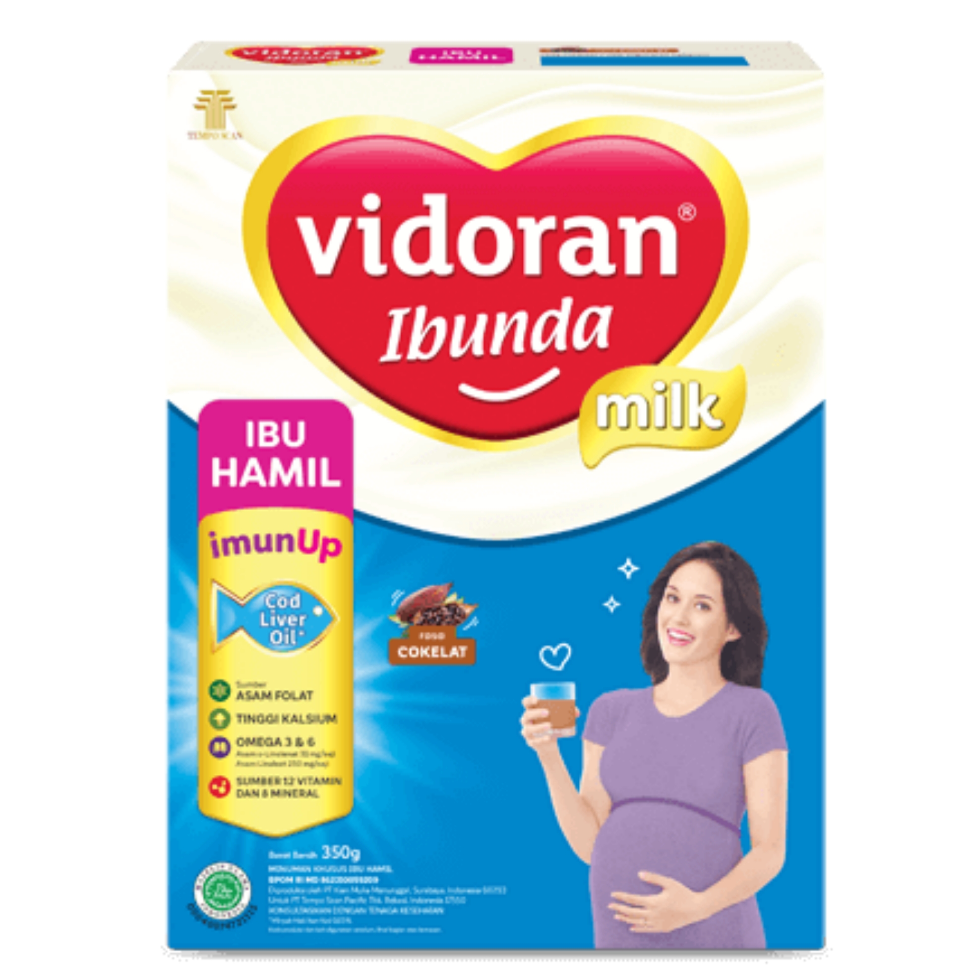 Vidoran Ibunda Imun Up Susu Ibu Hamil Vanilla Kacang HIjau [350 Gram] / Vidoran Ibunda Imun Up Susu Ibu Hamil Cokelat / Vidoran Ibunda Milk Susu Ibu Hamil 350gr Rasa Coklat Kacang Hijau Mengandung Minyak Hati Ikan Kod Fidoran Susu Ibu Hamil Green Bean
