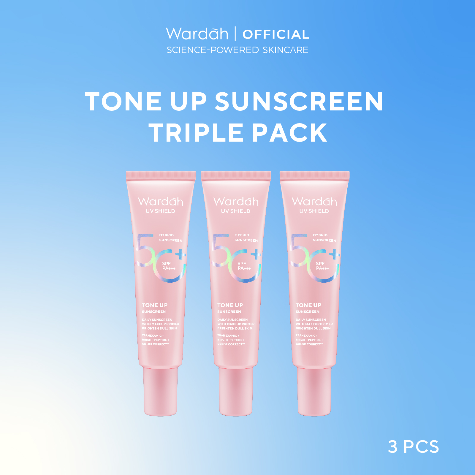 Wardah TRIPLE PACK UV Shield Sunscreen SPF 35 PA +++ / SPF 50 PA++++ (Airy Smooth Essential Gel A...