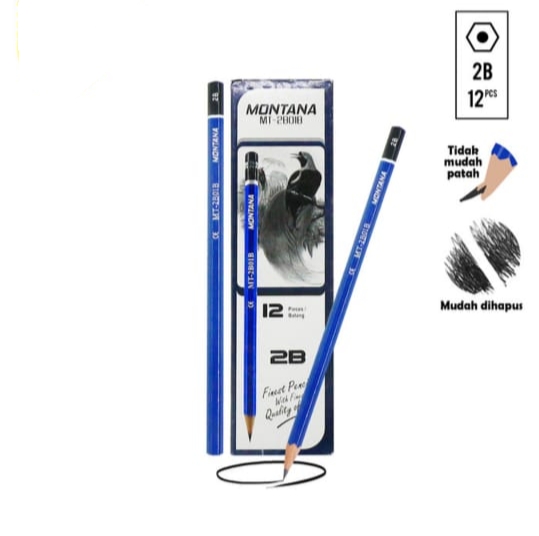 PENSIL 2B MONTANA MT-2B01-B BIRU (12 Pcs)