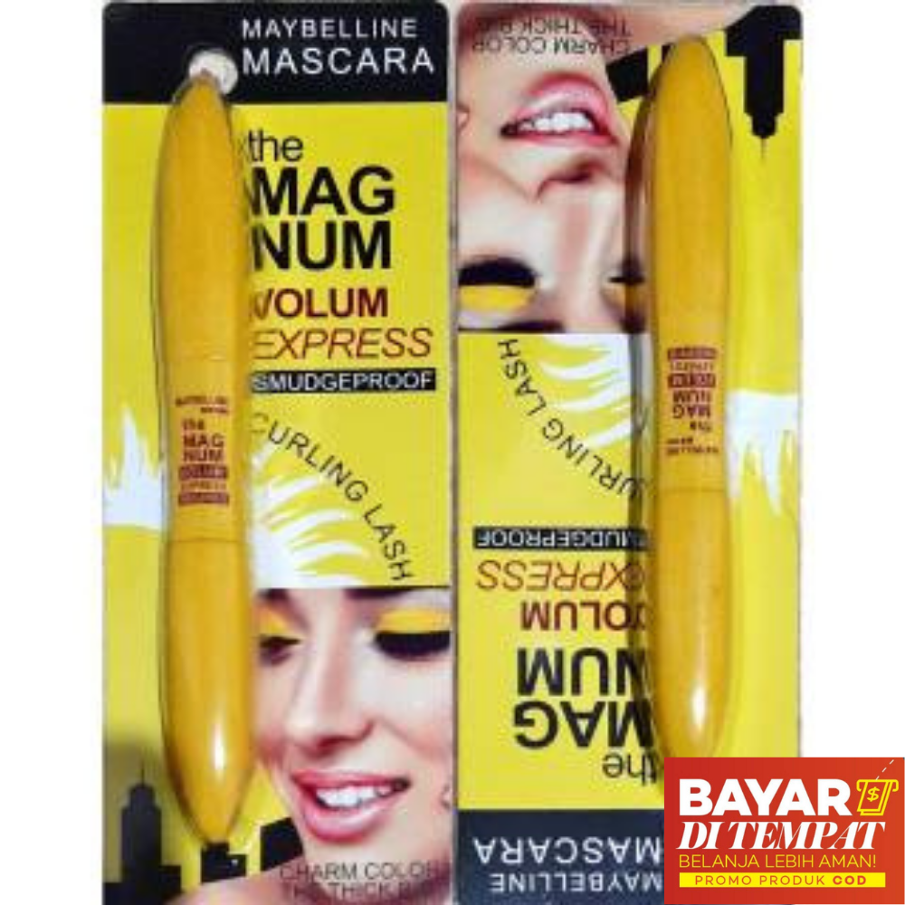 ( BISA COD ) 1PCS - MASKARA + EYELINER MAGNUM 2IN1 WATERPROFF TAHAN AIR / MASKARA KUNING 2IN1