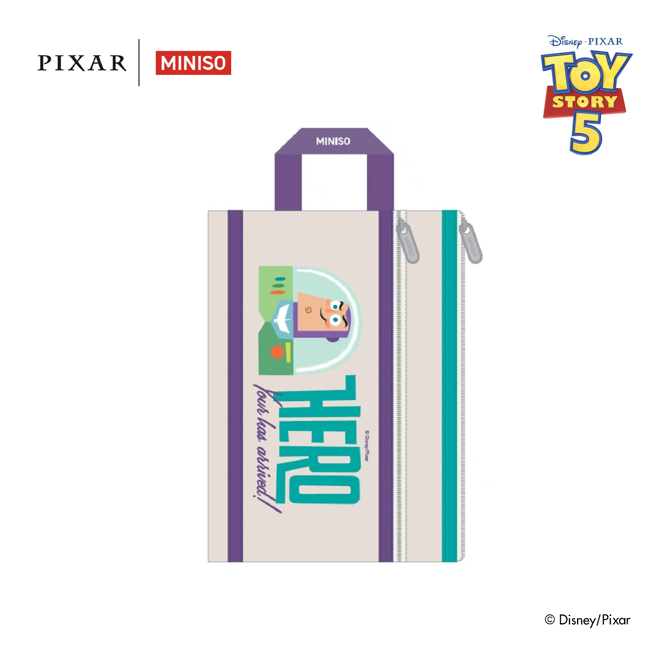 MINISO X Disney Pixar Collection Handled Double-layered Mesh Document Pouch Kotak Pensil Map Toy Story Woody Buzz Lightyear