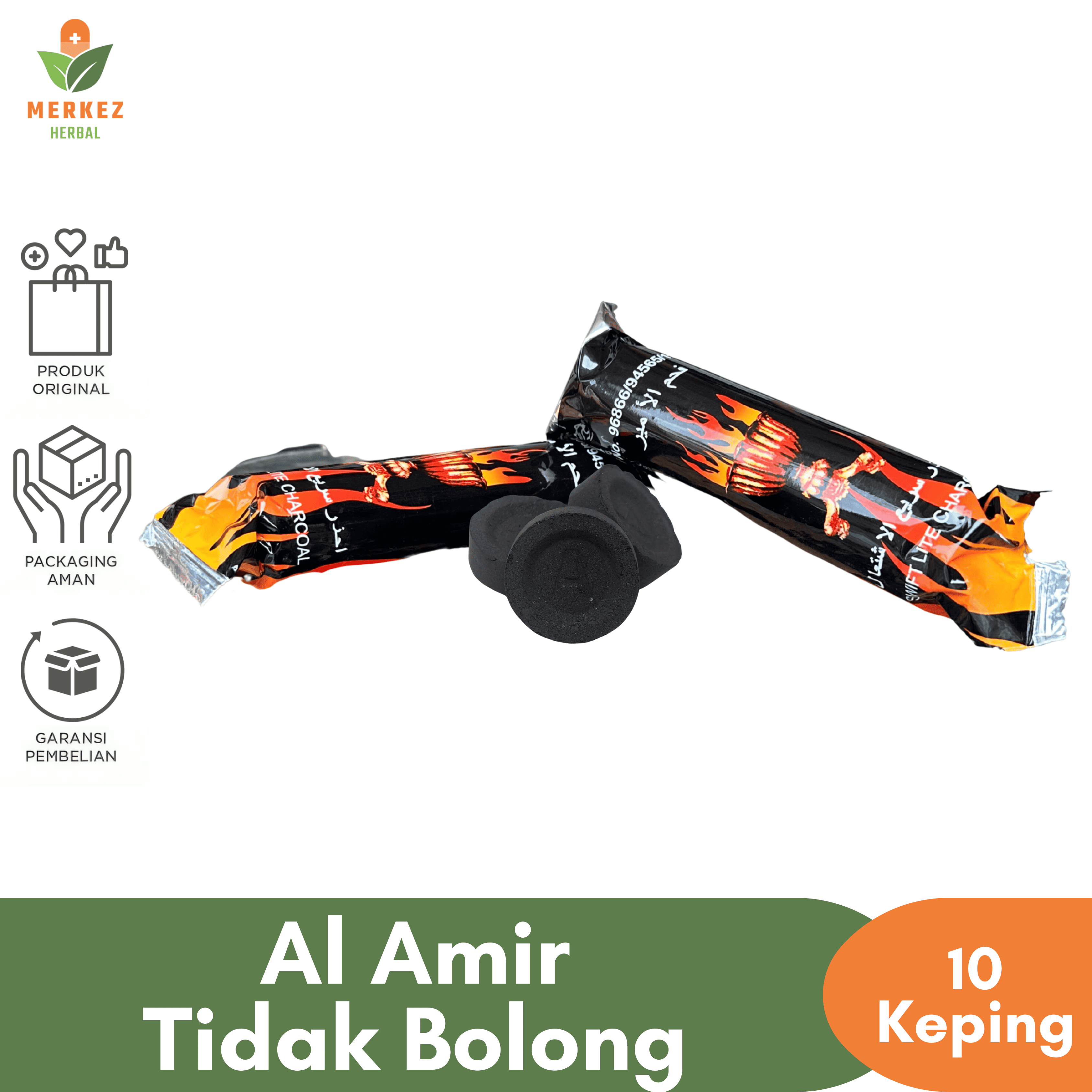 Arang Bakar Briket Buhur / Areng Magic Untuk Buhur Gaharu Bukhur Dupa Charcoal Magic Al Rahal 1 Box Isi 8 Tahan Lama Murah