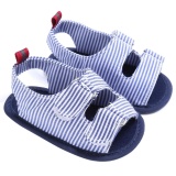 Baby First Walker Shoes Summer Soft Sole Toddler Newborn Striped Shoes(Blue)-Inch:6-12Months - intl