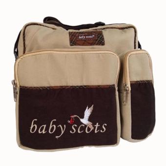 Baby Scots Embroidery Medium Bag ISMB015 Coklat - Tas Medium Perlengkapan Bayi