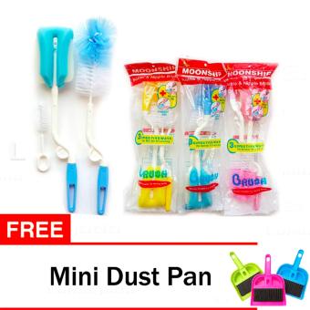 Moonship Sikat Botol Susu Bayi & Anak 3in1 Baby Bottle Brush Nipple DOT Brush