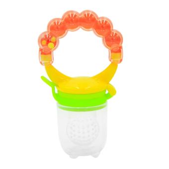 Portabel Silikon Bayi Balita Buah Food Pengumpan Teether Dot Feeding Alat L (Biru)