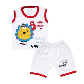 Skabe Baju Tidur Anak Bayi Putih Singlet Stelan Kaos 2128