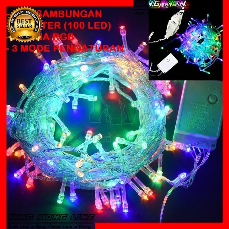 Lampu Tumblr Natal 10M LED Light RGB Free Colokan Sambungan Hias Party