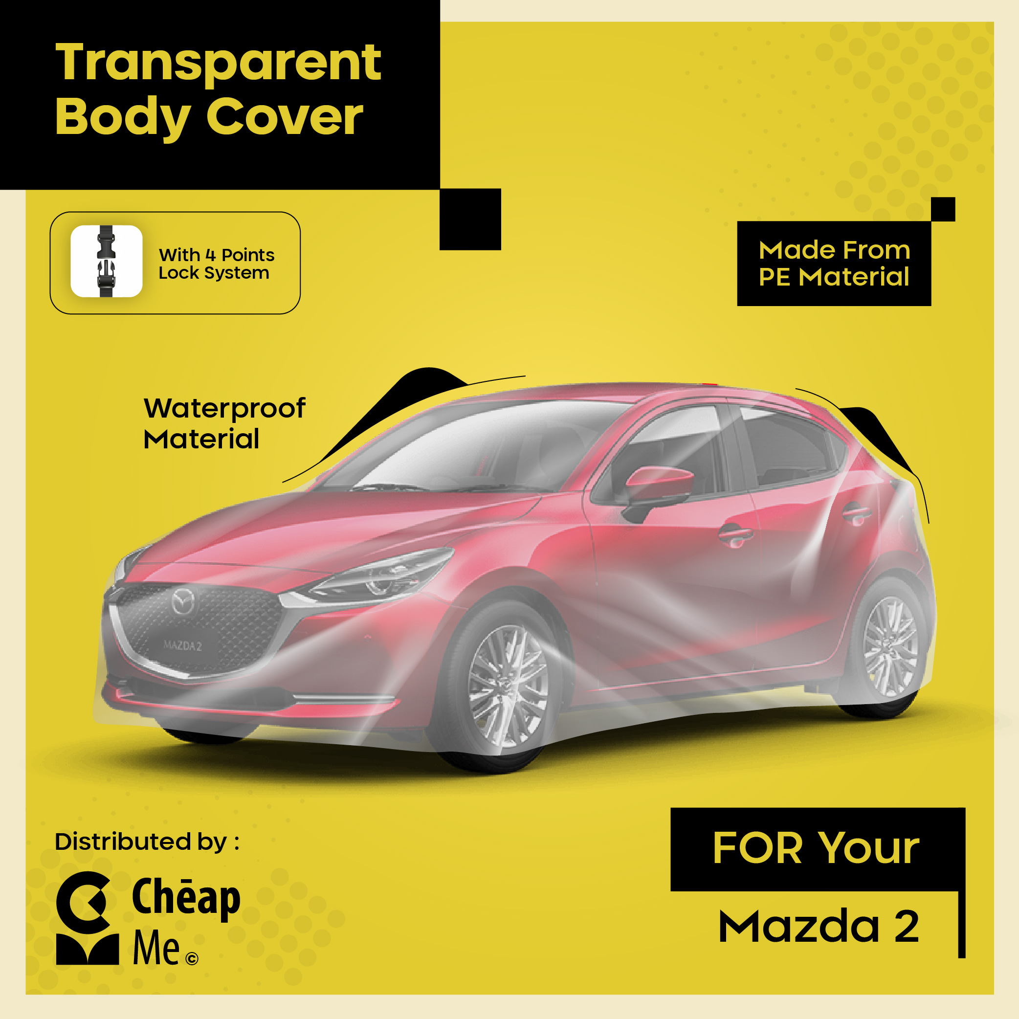 Sarung Mobil Mazda2 Cover Mobil Murah Body Cover Transparant TEBAL Car Cover WATERPROOF Mazda 2