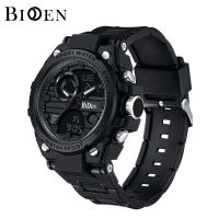 BIDEN Jam Tangan Pria Multifungsi Militer Anti Air Luminous Olahraga Analog&Digital Tali Silikon Jam Tangan Cowok Keren