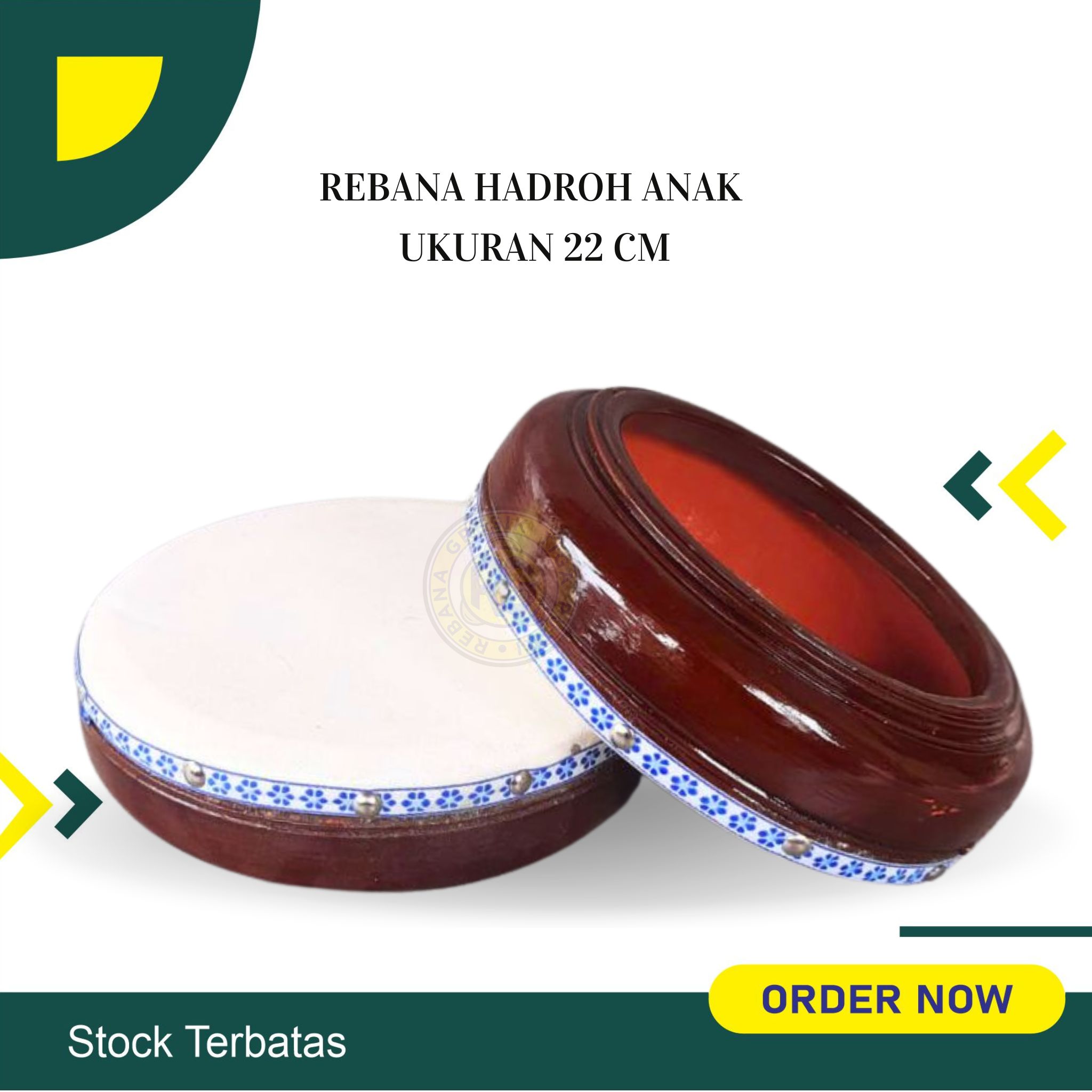 rebana khosidah ukuran 22 cm laqsi rebana