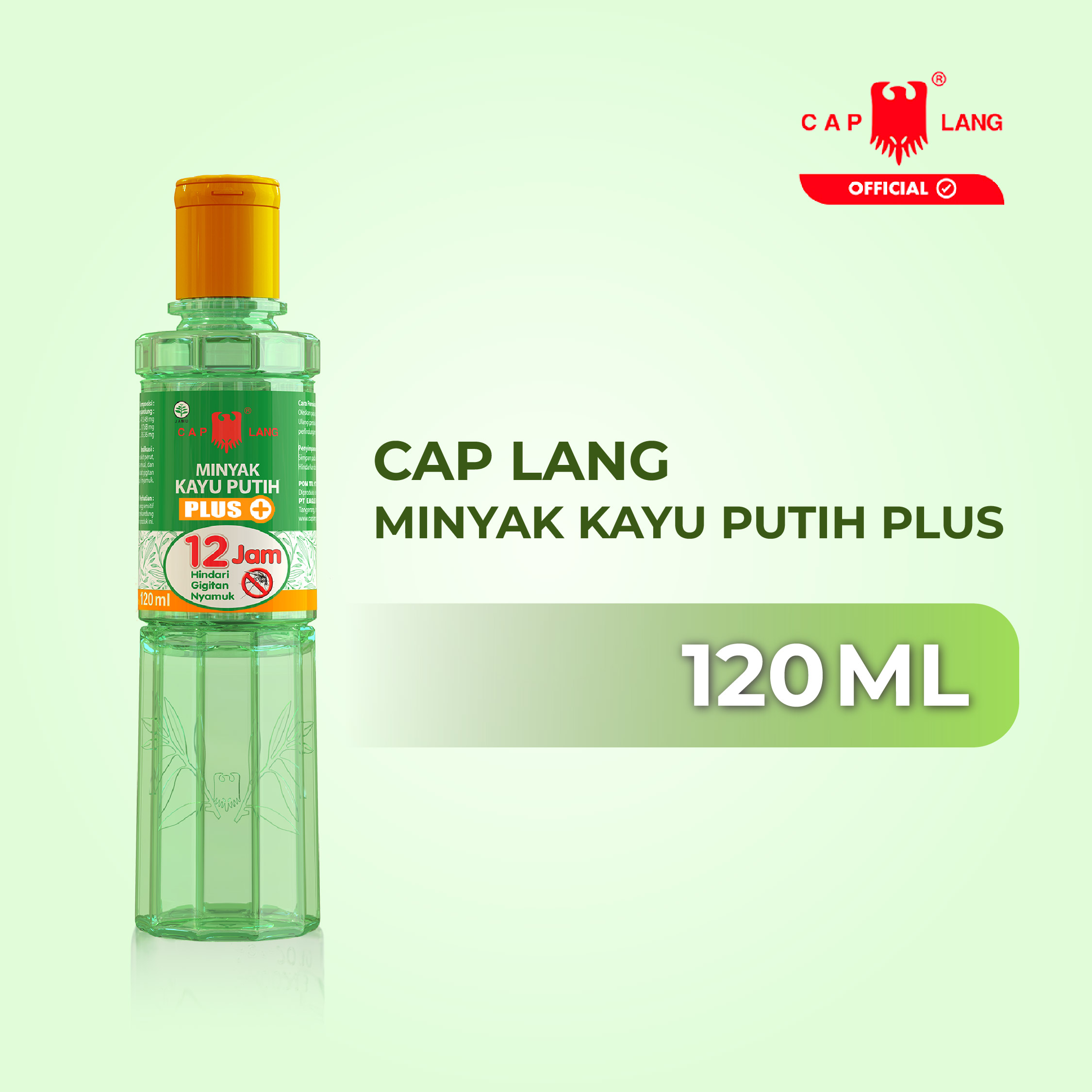 Minyak Kayu Putih Plus Cap Lang 120 ML - Redakan Sakit Perut Kembung Mual dan Gatal Gigitan Serangga