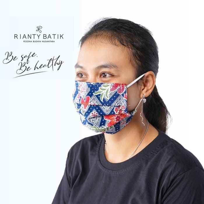Masker Kain 2Ply BATIK Rianty Model Selip Tisu Tissue Filter UNIVERSAL PREMIUM Bisa DiSelipkan Tisu Tissue