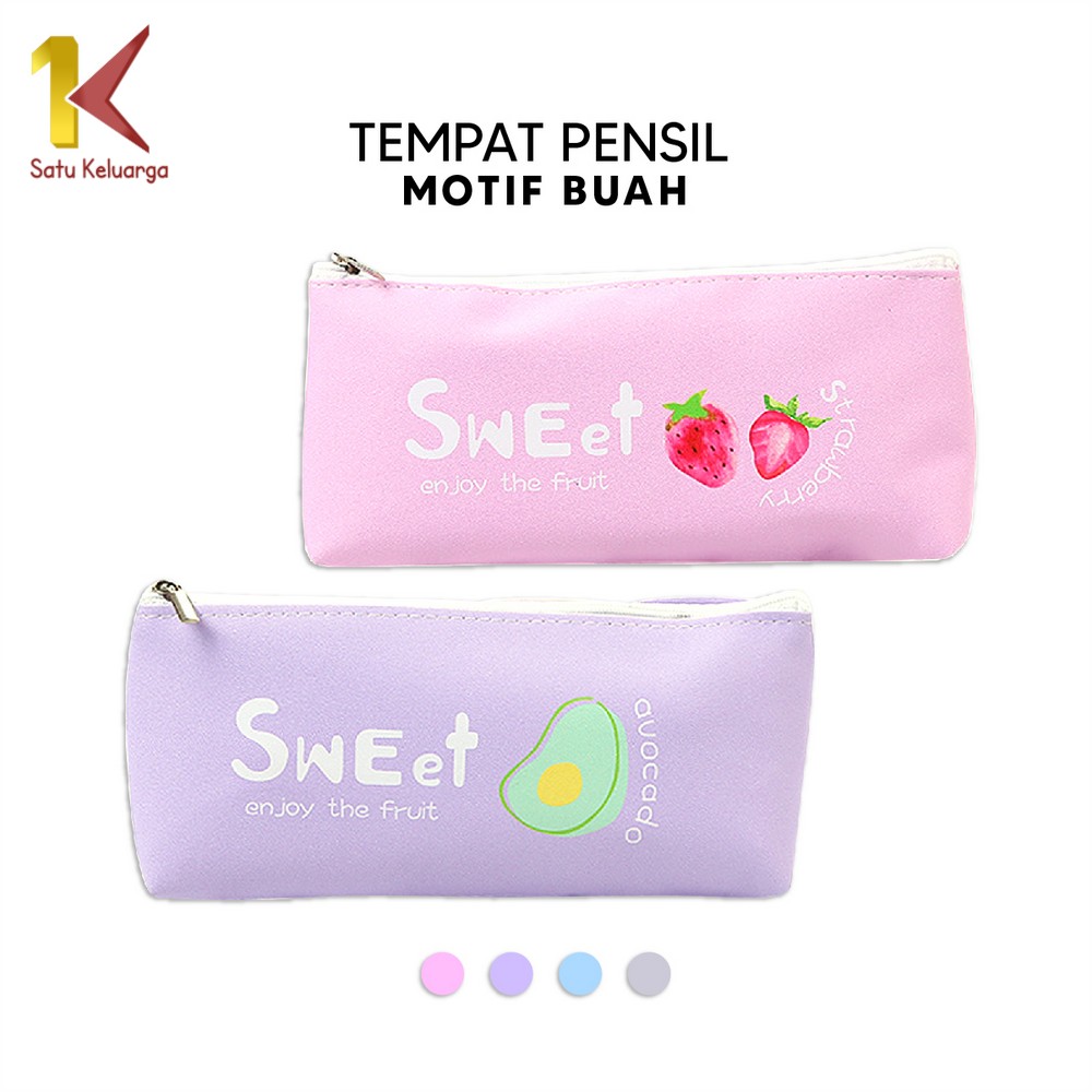 Satu Keluarga Tempat Pensil Buah Sweet Simple A51 Pencil Case Fruit Tempat Penyimpanan Pulpen Alat Tulis Perlengkapan Sekolah Lucu
