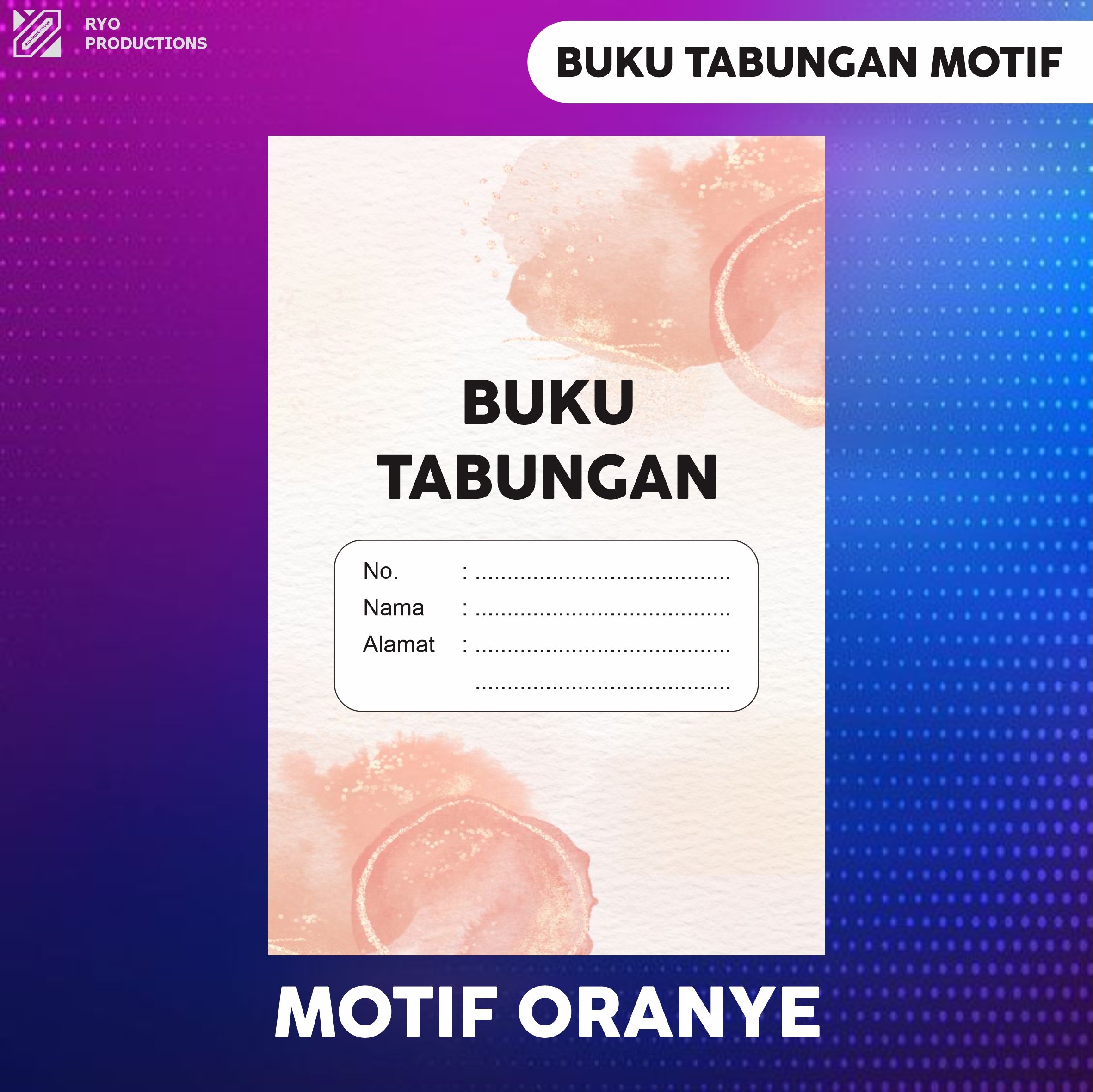 Buku Tabungan Elegan Multifungsi - Desain Grafis Modern | Warna Variatif | Ukuran 10x145 cm | Isi 6 Lembar (12 Halaman)