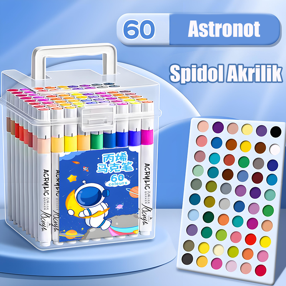 48 Warna Penanda Double -Headed Pena Watercolor Anak -anak Set Cat Siswa Lukisan Pena Warna Double -Headed Painting Pena