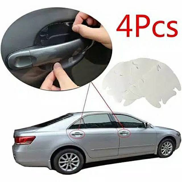 Anti Gores Gagang Pintu Mobil / Car Handle Protector transparant Universal 4 Pcs Stiker Handle Mobil Untuk Semua Jenis Mobil