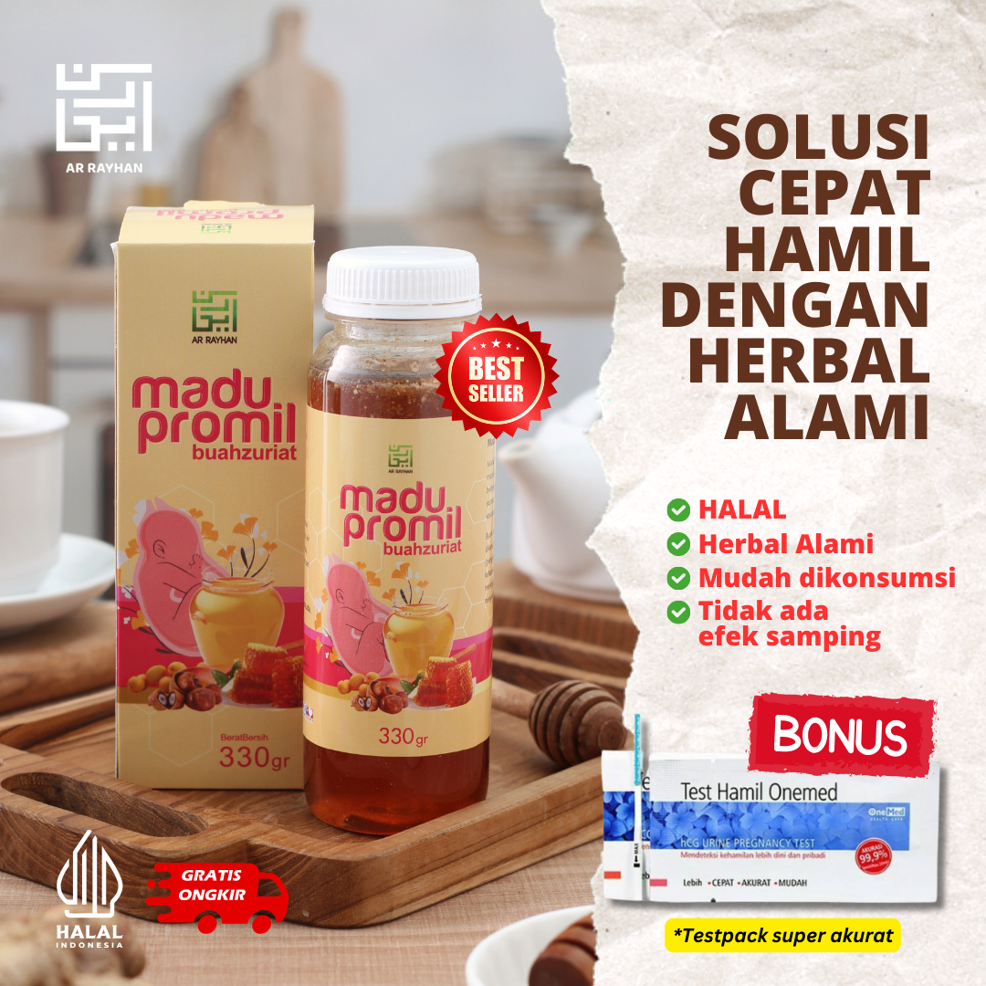 Madu Promil Buah Zuriat Madu Zuriyat - Madu Zuriat / Subur Penyubur Kandungan Wanita / Serbuk Kurma Muda / Doum Fruit Ar-Rayhan 330Gr