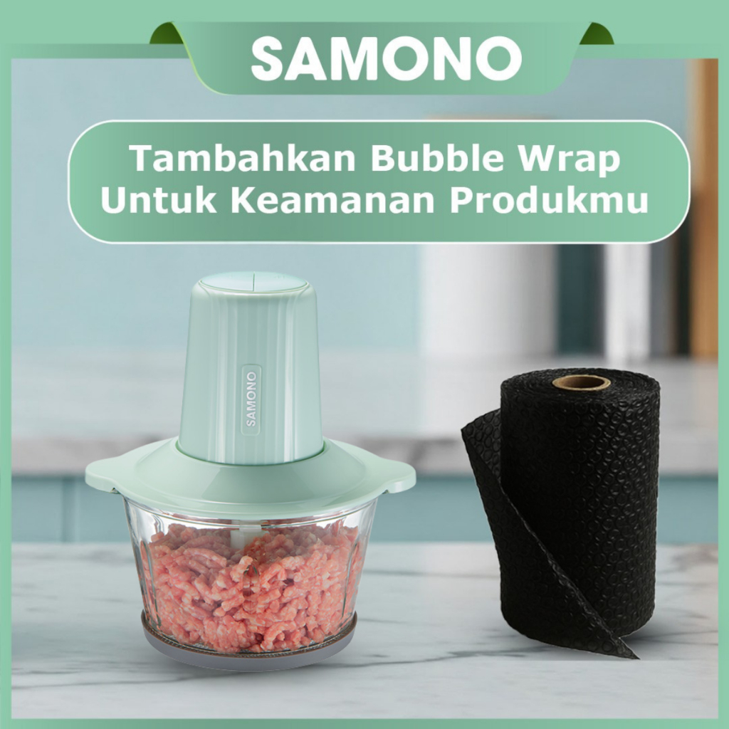 SAMONO Chopper Kapasitas Besar 2.2L Penggiling Daging Stainless Steel 4 Mata Pisau Penghalus Bumbu Sayuran Buah MPASI Bayi Listrik 300W Low Watt Bowl Kaca Tebal 6mm Garansi Resmi Original Multifungsi Praktis SW-069