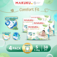 [4 PACK] MAKUKU SAP Diapers Comfort Fit ukuran NB/S/M/L/XL/XXL x 4 Pack / Popok Anti Gumpal Tipe Perekat/Celana