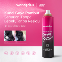 Wonderlux Extra Hold Spray Setter 150ml Kunci Rambut Indah Lebih Lama Harum Elegan Hair Spray Tahan Lama No Residu 12 Jam++