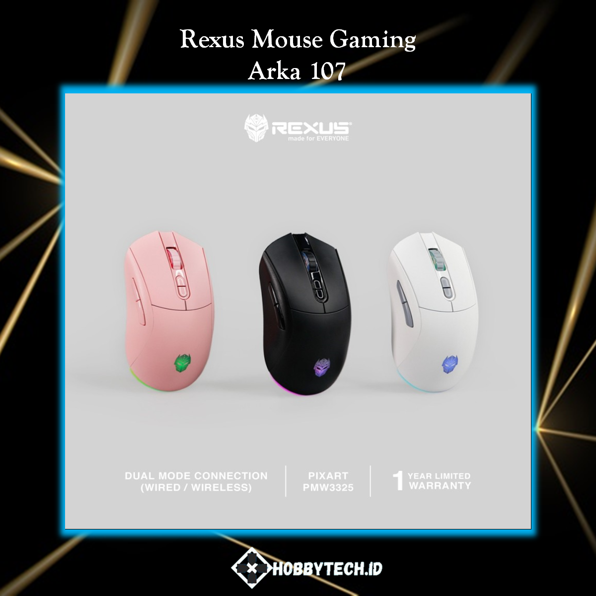 Mouse Wireless Gaming Rexus Arka 107 Dual Connection