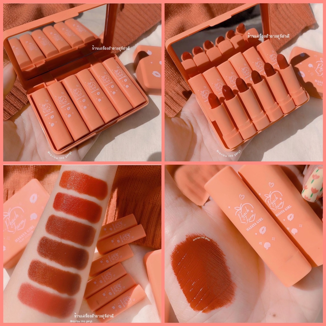 [6PCS] Lipstick Hasaya Girl Peach Farm Matte Color Velvet (1set+kaca) / Lipstick Batang / Grosir ...