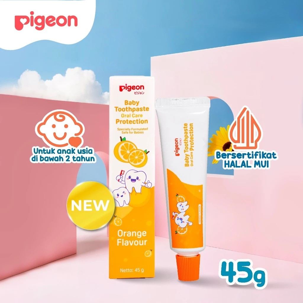 PIGEON BABY Children Tooth Paste 45gr Strawberry Orange | Odol Pasta Gigi Anak