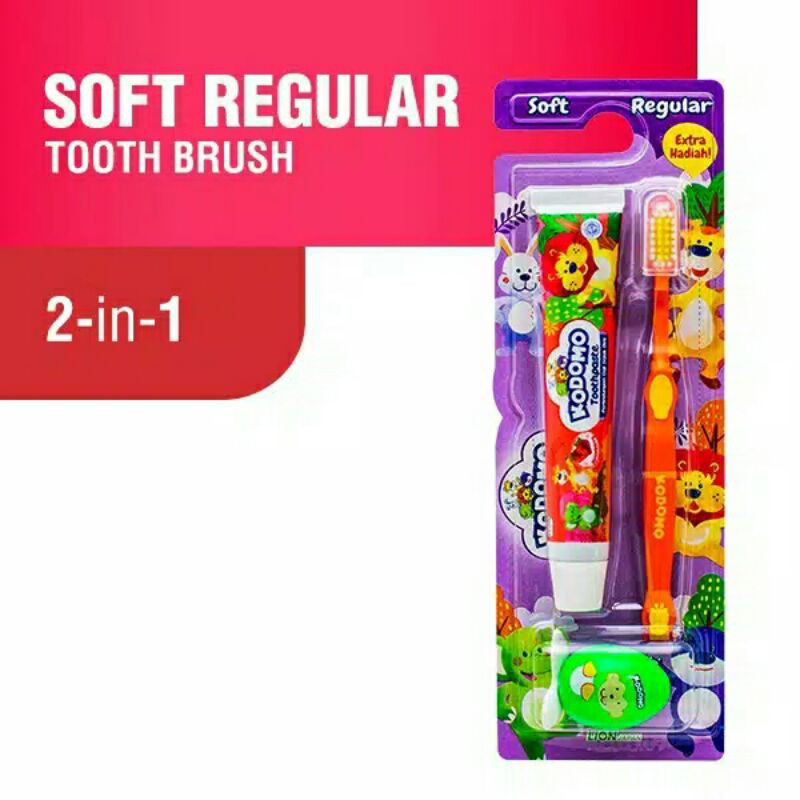 KODOMO PASTA GIGI & SIKAT GIGI ANAK 2 IN 1 SOFT REGULER