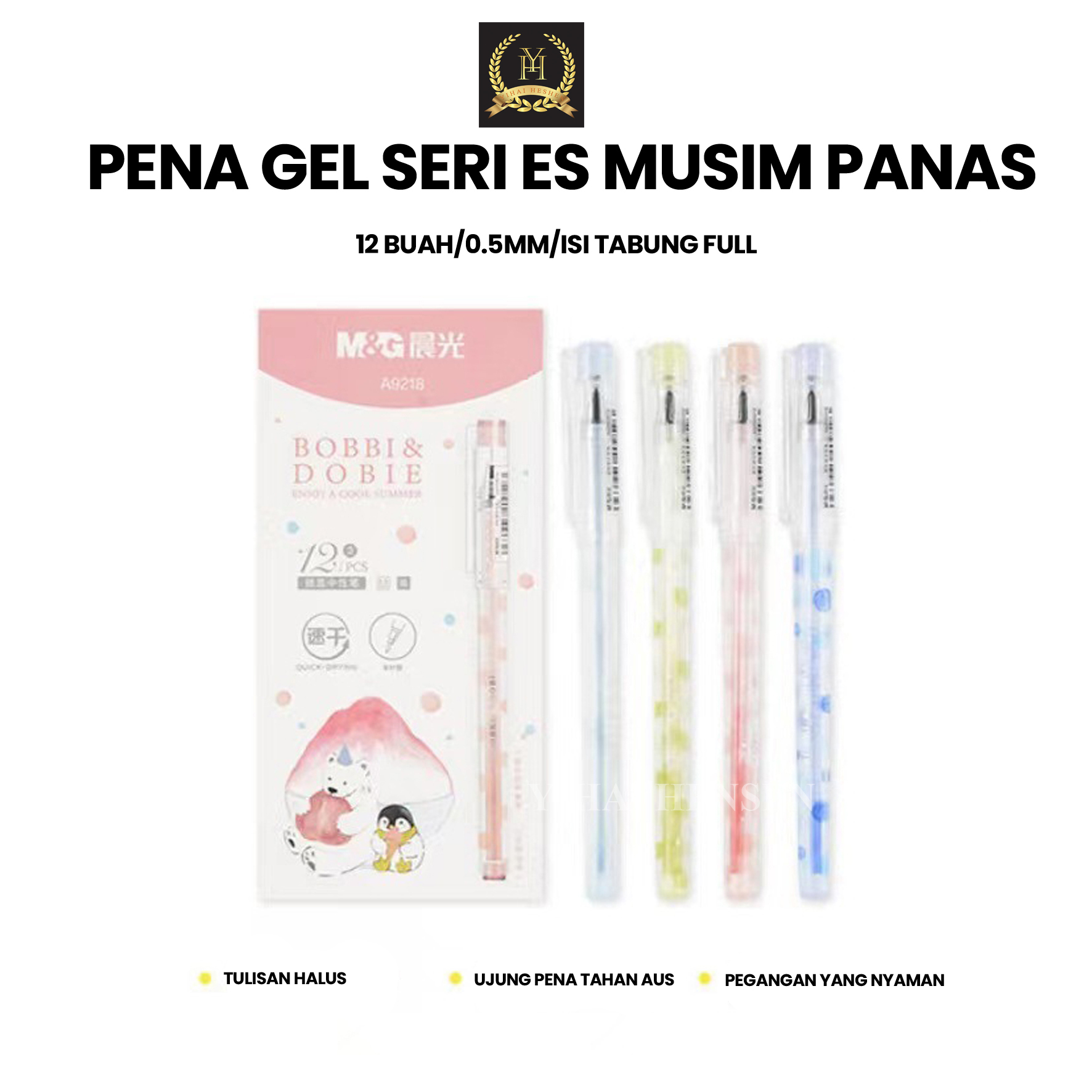 [Y&H] Pulpen Lucu Karakter Gel Pen Segi Tujuh Bolpoint 0.55 mm -YH4018