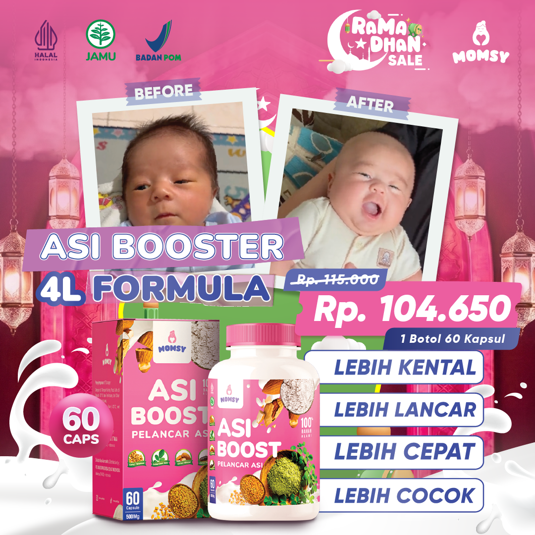 ASI Booster [FREE ONGKIR] MOMSY 60 Kapsul BPOM HALAL Natural Almond Kelor Ikan Gabus Fenugreek