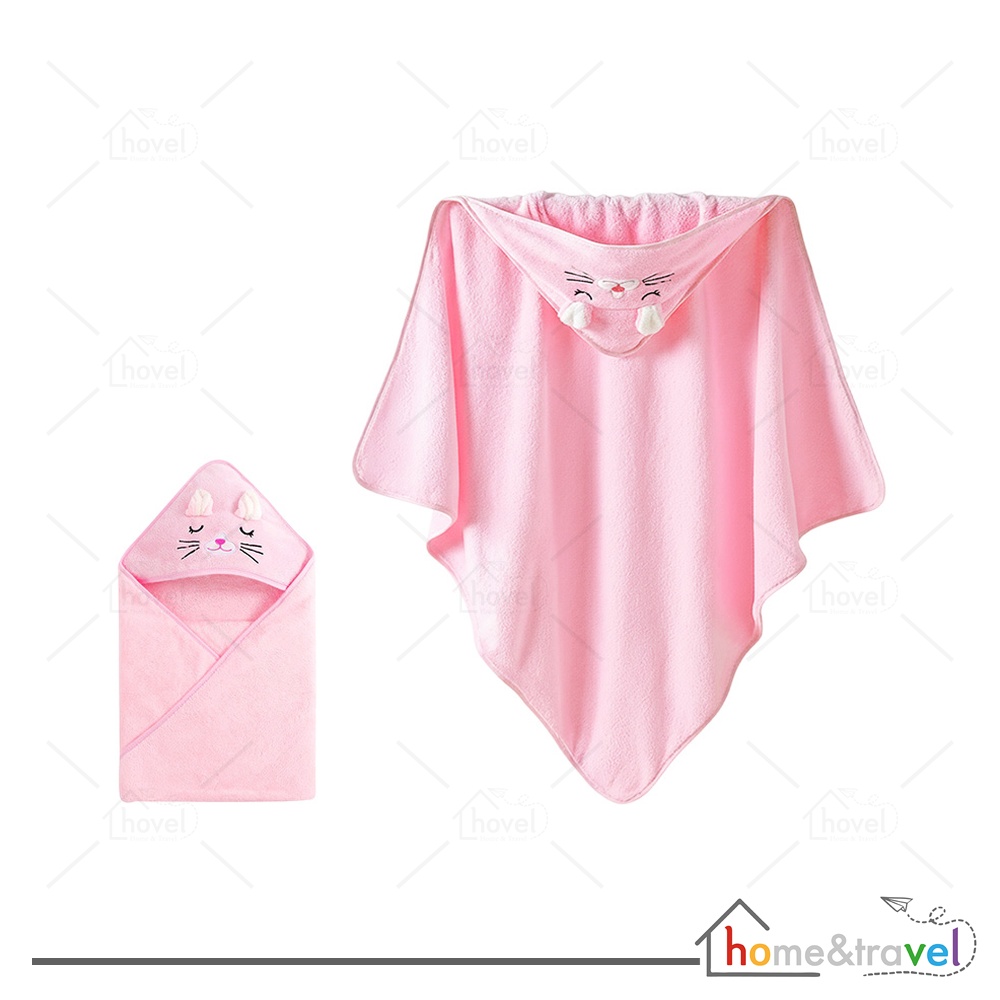 HOVELSHOP Handuk Mandi Bayi Premium Lembut Daya Serap Tinggi Jubah Mandi Bayi Karakter Lucu