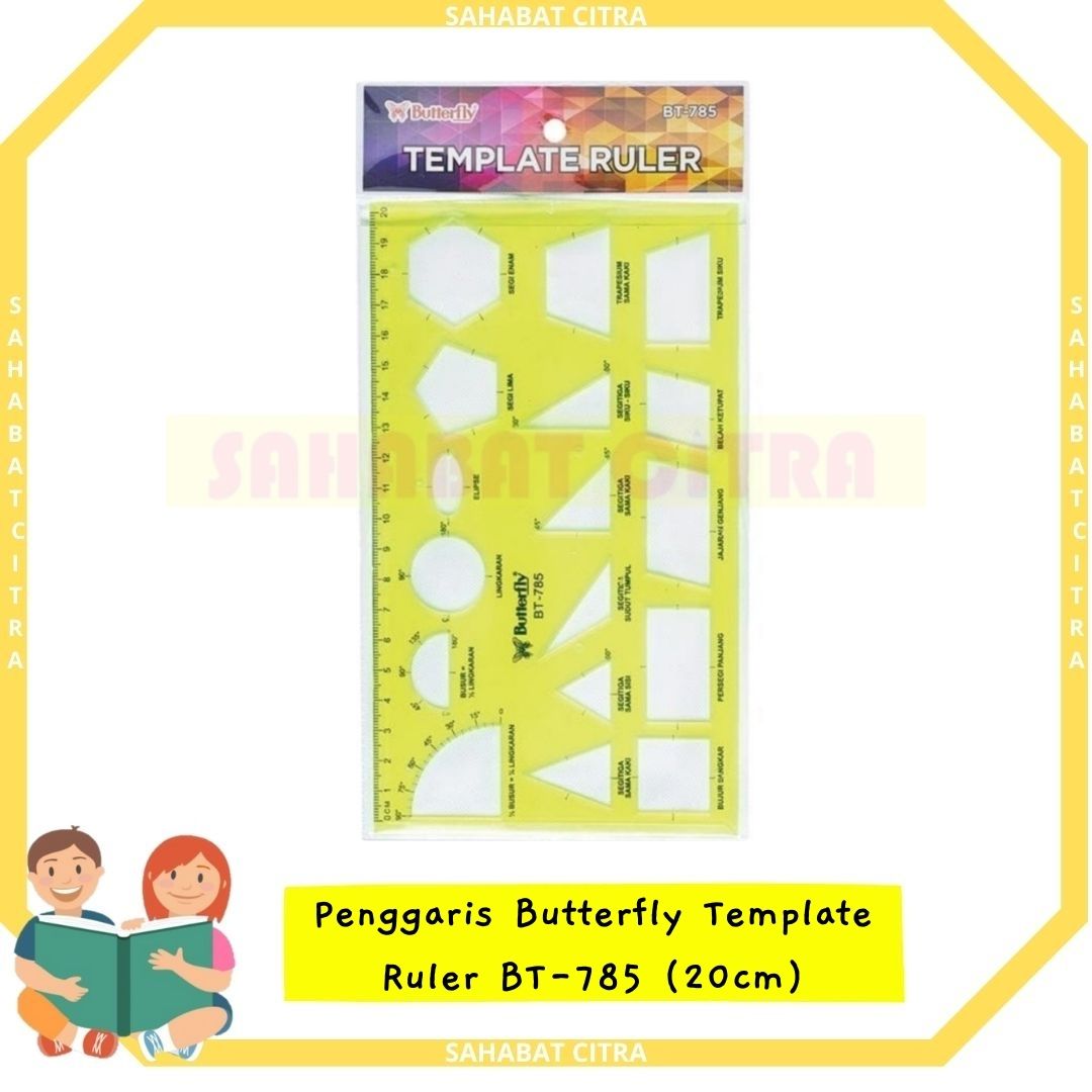 PENGGARIS TEMPLATE RULER BT-785 BUTTERFLY 圆形的尺子