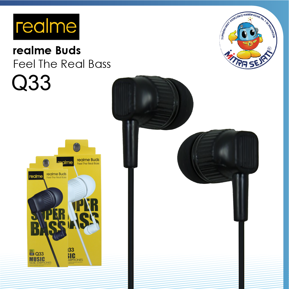 Handsfree Headset Earphone Stereo Branded Realme Buds Q33-AHFQ33RM