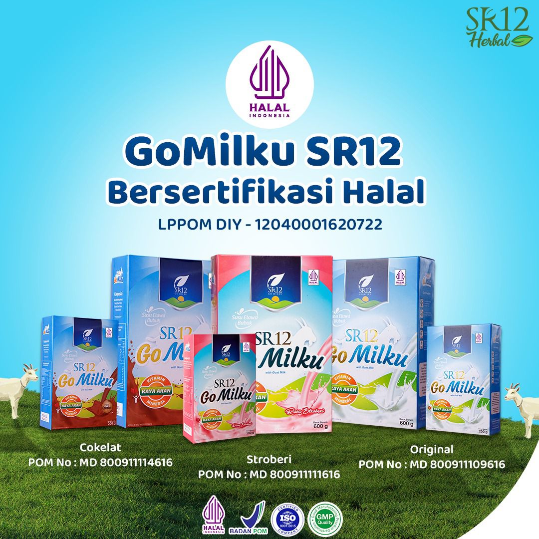 GO MILKU SR12 600gr Susu Kesehatan Pelancar ASI Ibu Menyusui Busui Etawa Bubuk HALAL BPOM