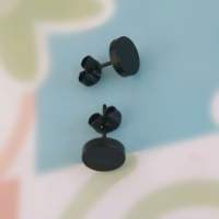 Robagin ANT87 sepasang anting bulat tusuk stainless anti karat  hitam pria wanita korea punk aksesoris cowok cewek  keren bts  hip hop