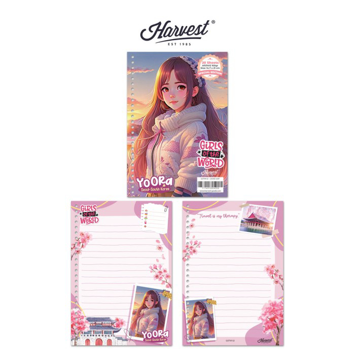 Loose Leaf / Kertas Binder Harvest A5 Girls of The World - Seoul