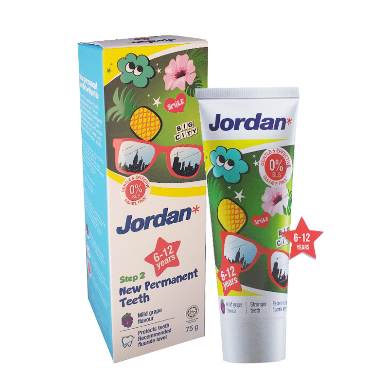 Jordan Toothpaste / Odol / Pasta Gigi Bayi dan Anak | Oral Care Toothpaste | Step 1 (0-5 years) | Step 2 (6-12 years) | HALAL MUI | Sesuai Rekomendasi Dokter Gigi Anak